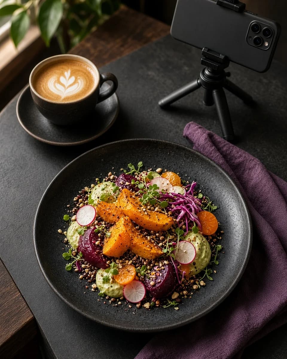 Illustrative café food content concept